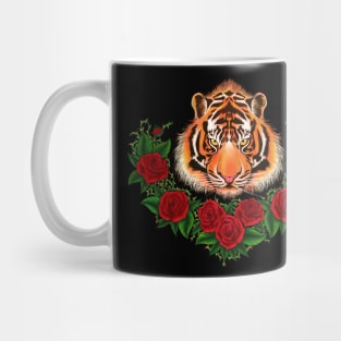 Royal Tiger And Roses With Thorns Mug